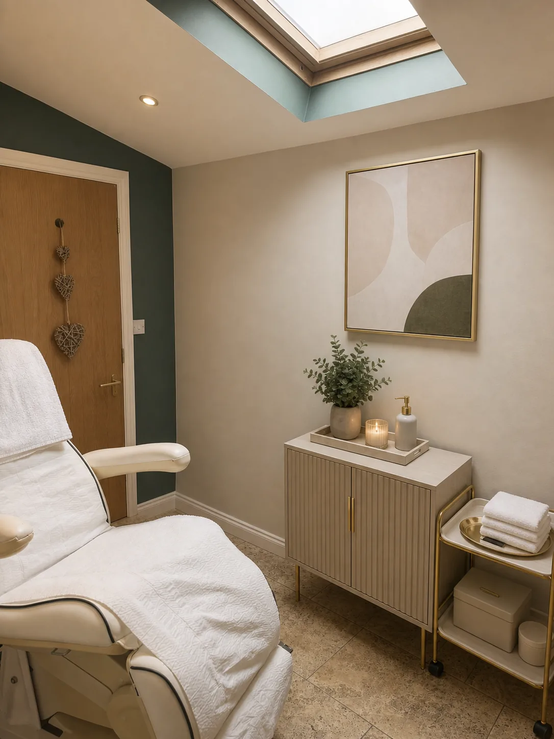 Private clinical treatment room at Kelly Davies clinic