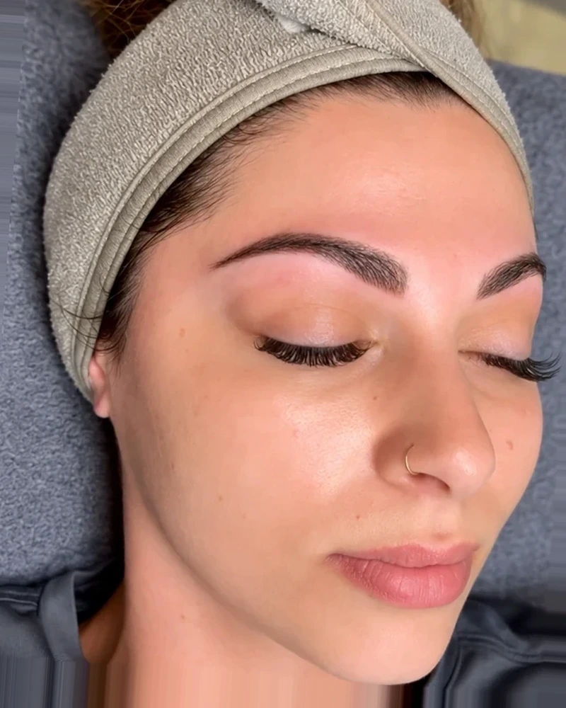 After permanent makeup brow treatment