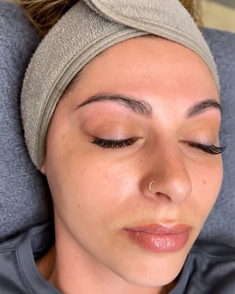 Before permanent makeup brow treatment